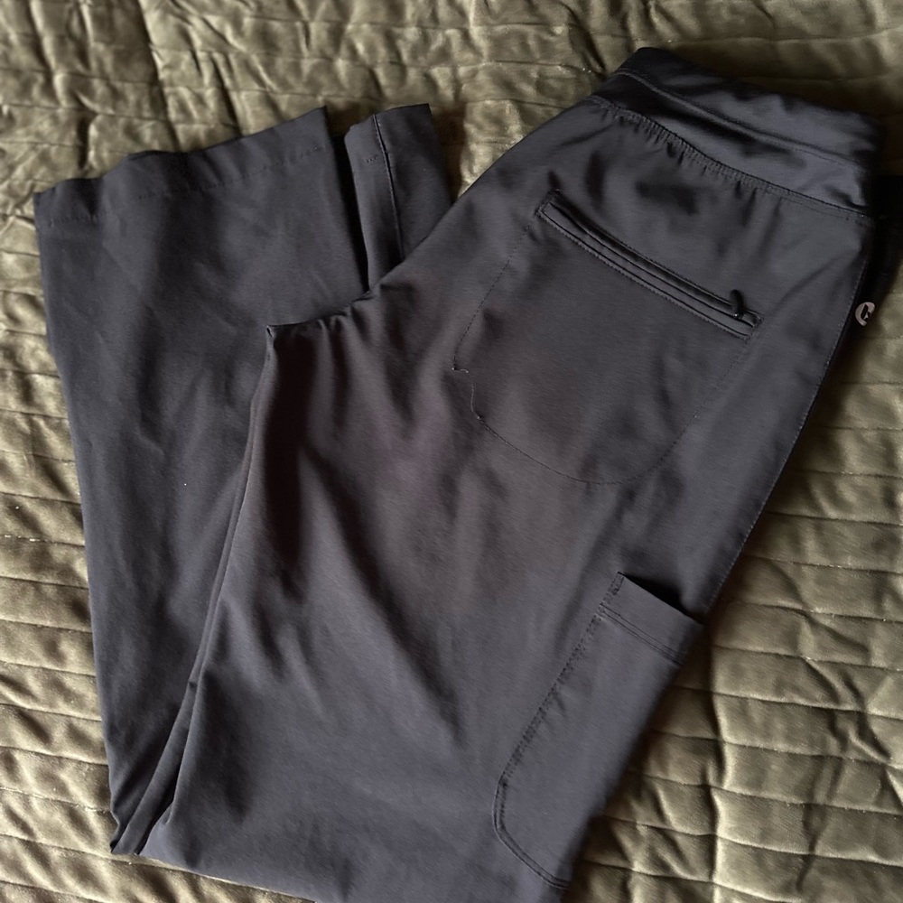 Barco One Black Stretchy Drawstring Waist Petite Scrub Pants